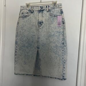 Wild Fable Light Blue Acid Wash Midi Skirt